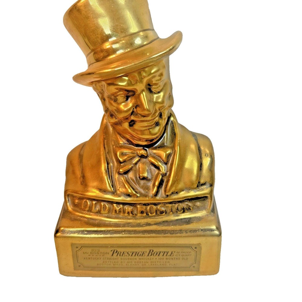 Vintage Prestige Bottle Old Mr. Boston Empty Liquor Bottle Decanter Bust GVC